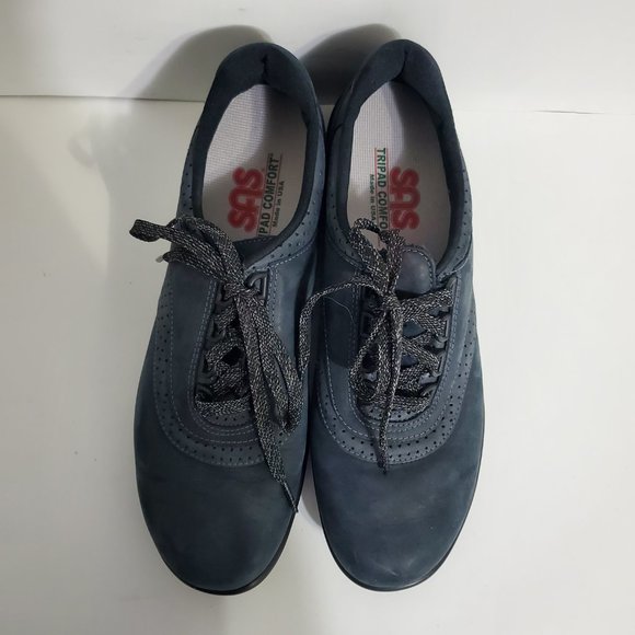 SAS Walk Easy Walking Shoe 9.5 Slim blue lace up - Picture 3 of 10
